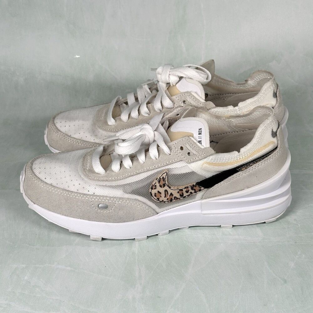 Nike Shoes Women’s Size 7.5 Waffle One SE Leopard White Sneakers DJ9776-100 - Picture 6 of 15